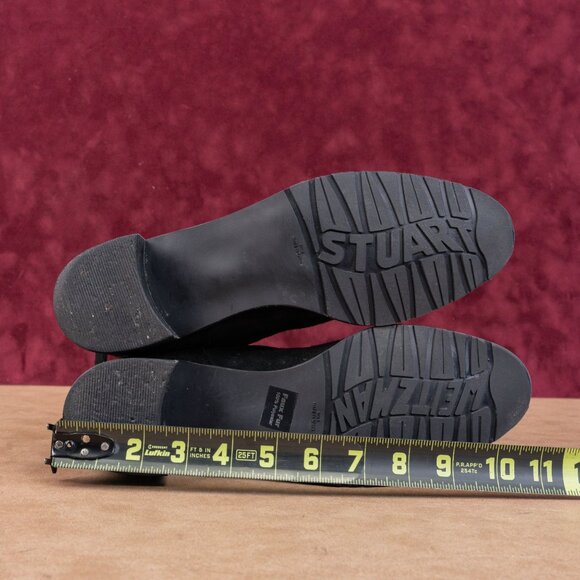 Stuart Weitzman Women Black Suede Soft Faux Fur Lined Back Zip Ankle Boots sz 9. - Picture 5 of 8